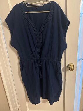 Talbots Navy Blue Women’s Swim Coverup Tunic